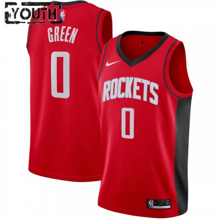 NBA Børn Trøje Houston Rockets Jalen Green 0 2022-23 Nike Icon Edition Rød Swingman